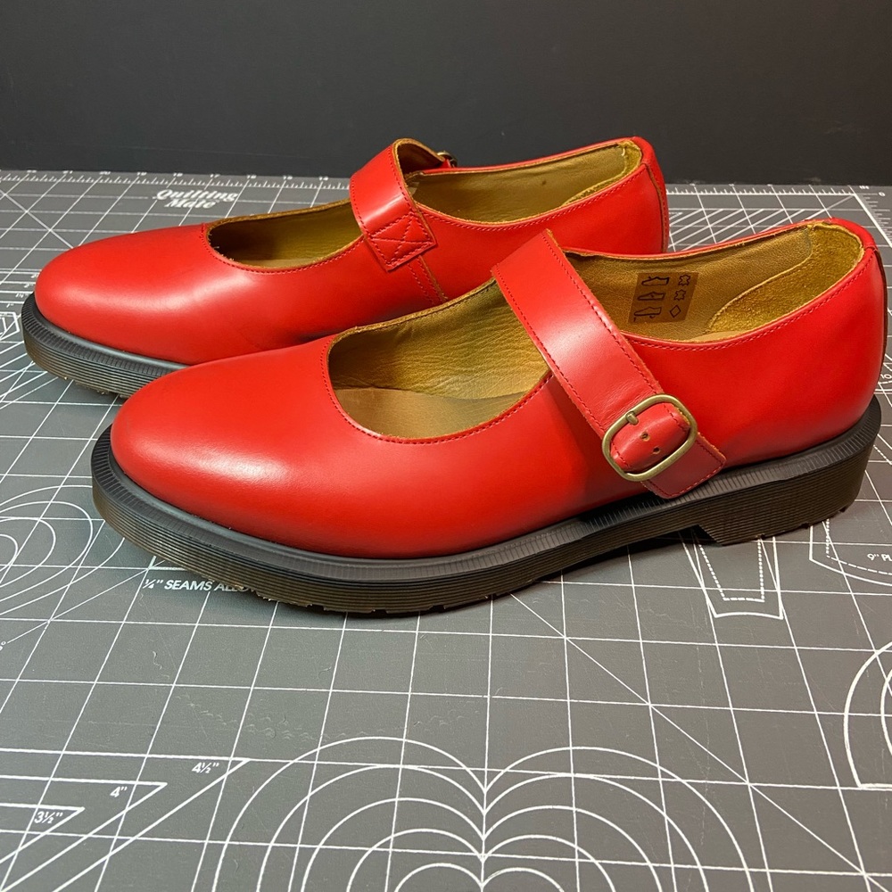 Dr Martens Polley T Strap Mary Jane Indica Smooth Leather Womens Size 10 EU 42